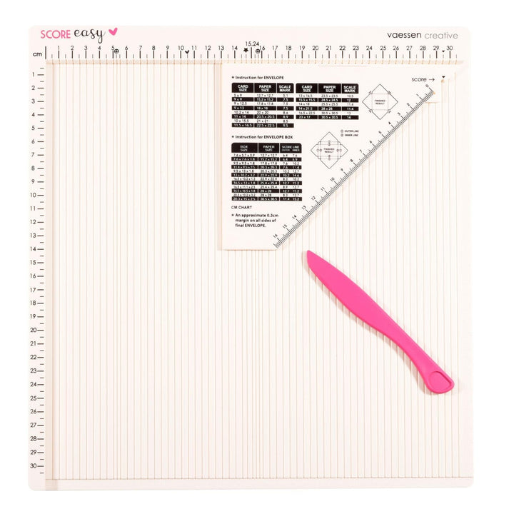 Vaessen Creative Score Easy Mehrzweck Falzbrett cm Offwhite, 30,5 x 30,5 cm, Weiss Weiss Single, Wei