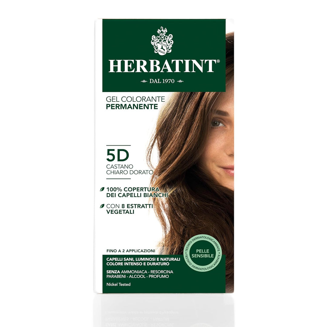 Herbatint 5D Light Golden Chestnut Permanent Herbal Hair Colour Gel 135ml Hellgoldene Kastanie 1 stü