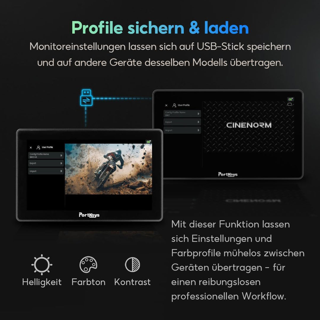Portkeys BM5WR Kabellose Kontrolle Field Kamera Monitor 5.5" Touchscreen 3G SDI 3D LUT 2200Nit 10bit
