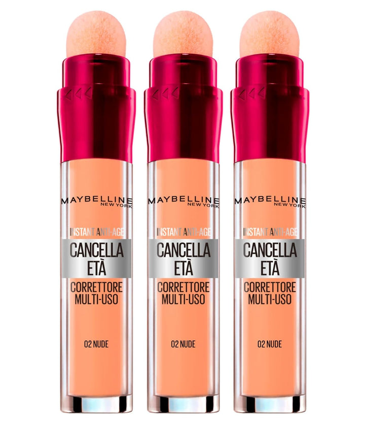 3x Maybelline New York Il Erase Age Mehrzweck-Flüssig-Concealer Farbe 02 Nude - 3 Concealer 1 stück