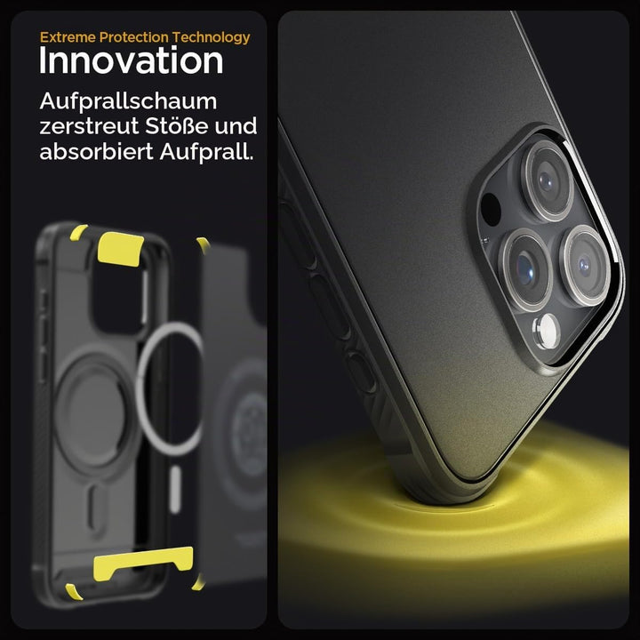 Spigen Rugged Armor MagFit Hülle Kompatibel mit iPhone 15 Pro Max -Matte Black, Matte Black