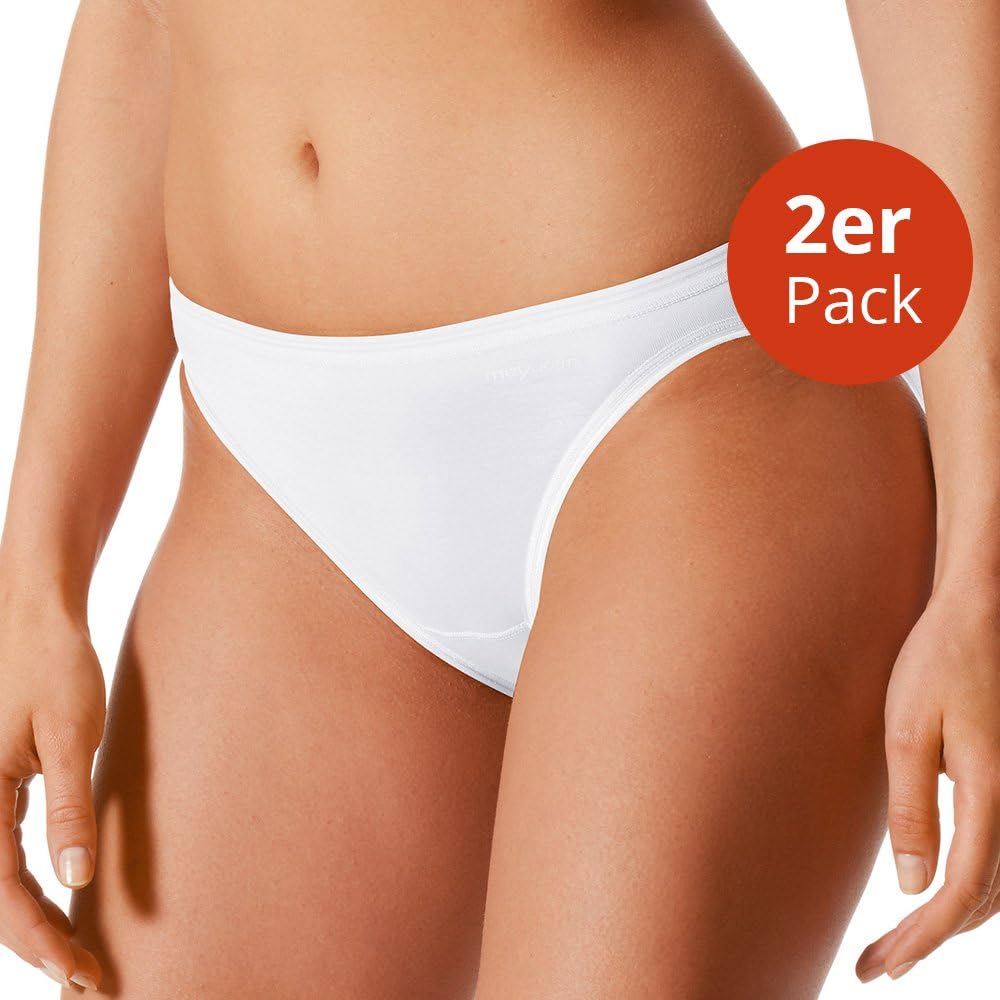 Mey 2er Pack Damen Minislips Lights Basic - 89210 - Weiss - Grösse 36 Bodysize - Damenslips ohne Sei