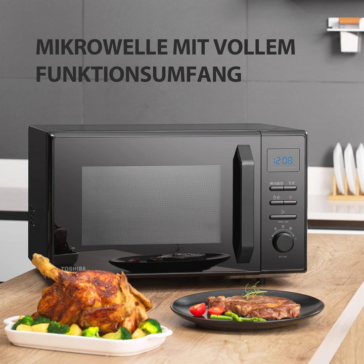 Toshiba Freistehend MW2-AC25TF(BK) 4-in-1 Mikrowelle mit Heissluft & Grill & Kombi Funktion / 25L /