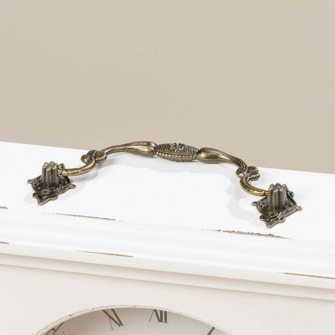 Tischuhr Betty Weiss, Höhe 24cm Analoge Uhr Standuhr mit römischen Ziffern