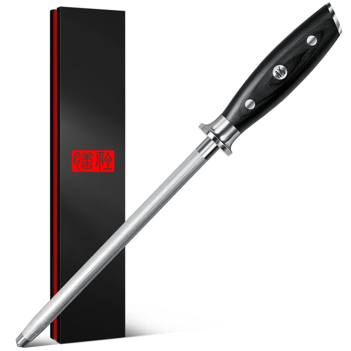 SHAN ZU Wetzstahl Messerschärfer Messer Stahl 20CM für Edelstahl Messer, Wetzstahl