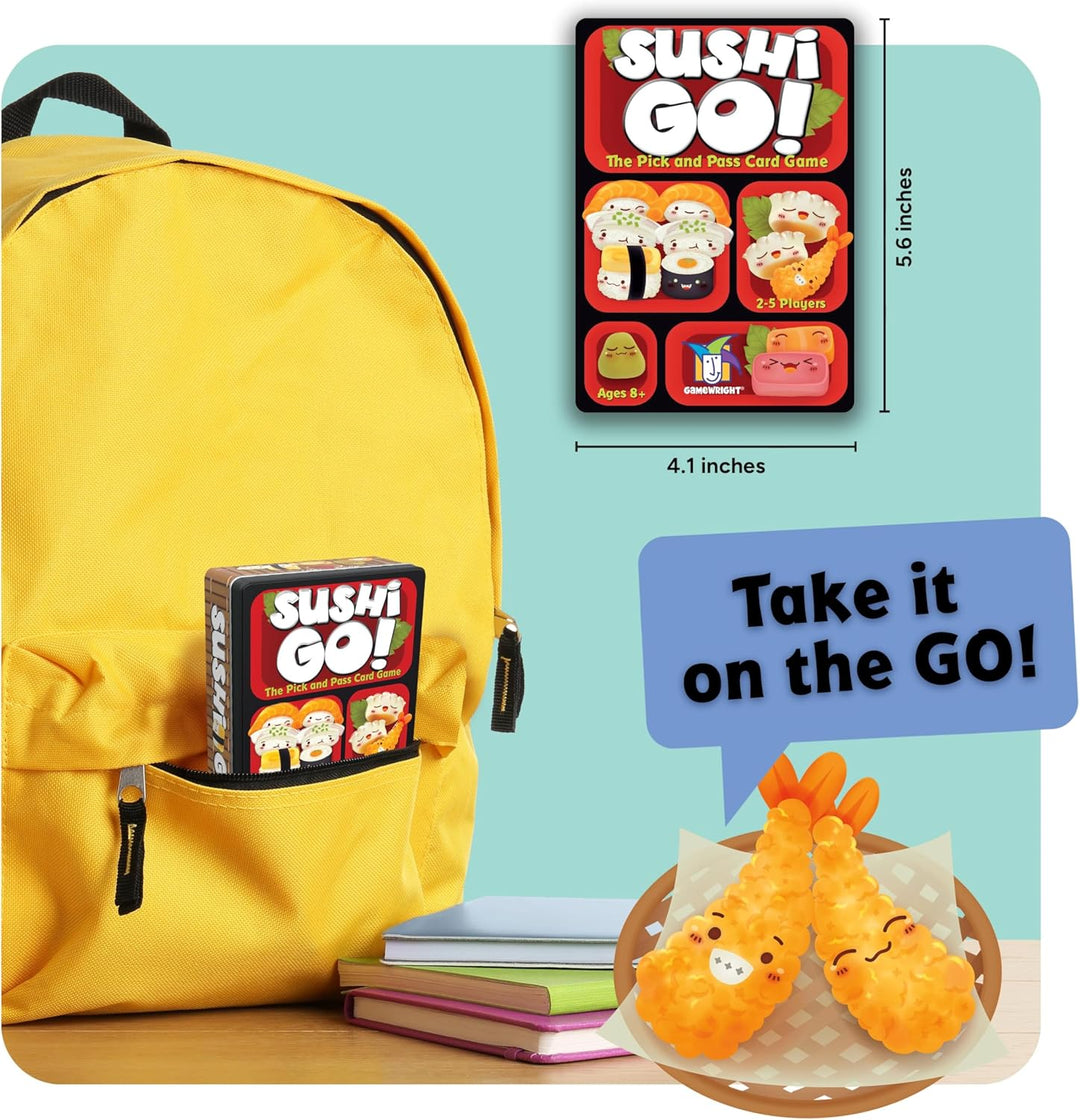 Asmodée Gamewright, Sushi Go Game, Card Game, Ages 8+, 2-5 Players, 15 Minutes Playing Time, Sushi G