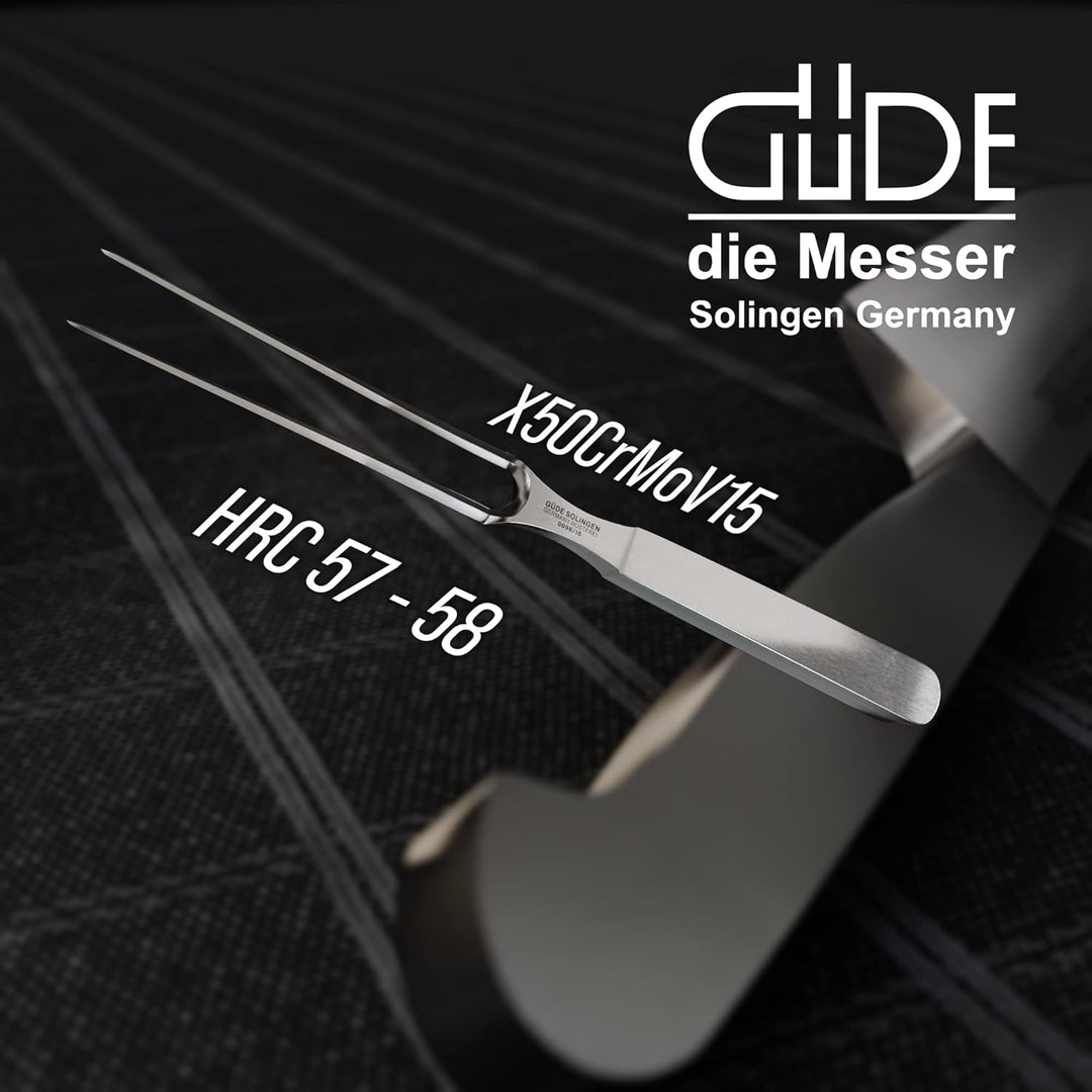 GÜDE Solingen - Fleischgabel geschmiedet, 16 cm, Ganzstahl, KAPPA, Handmade Germany Fleischgabel 16