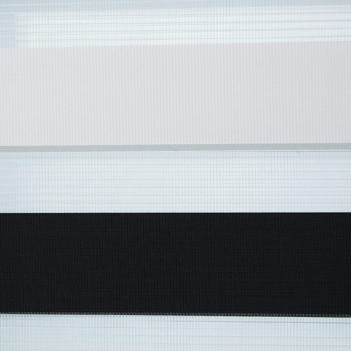 Eurohome Doppelrollo Klemmfix ohne Bohren, Duo Rollo,40cm x 130cm (Stoffbreite 36 cm) Weiss+schwarz