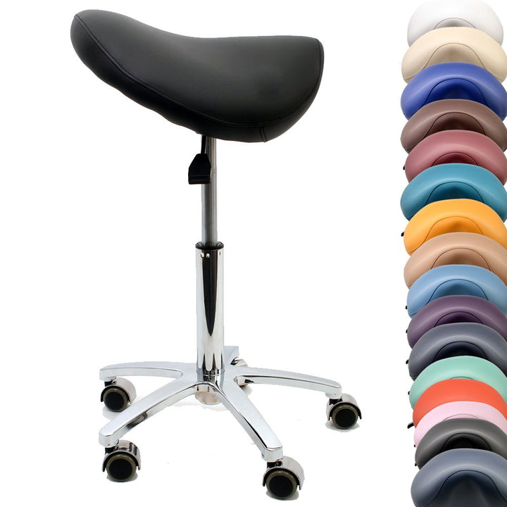 Promafit Sattelhocker/Sattelstuhl mit Gummirollen für alle Böden und Metallfuss - ergonomisch - stuf