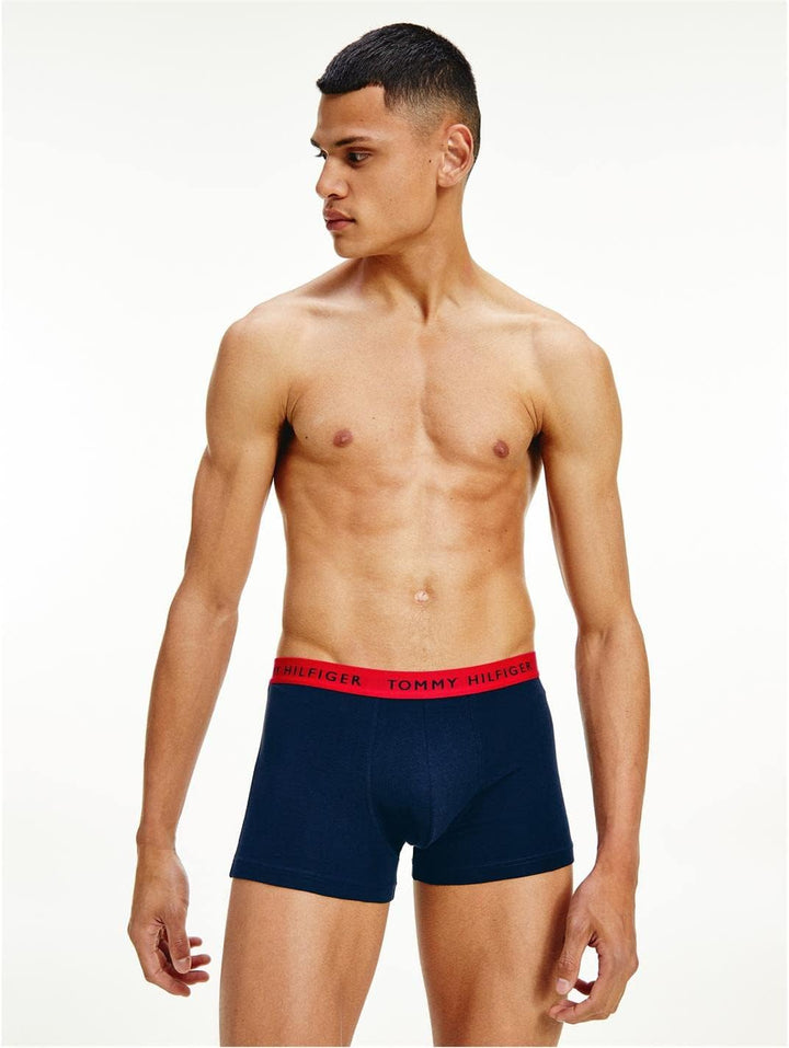 Tommy Hilfiger Herren 3er Pack Boxershorts Trunks Unterwäsche S Mehrfarbig (Desert Sky/White/Primary
