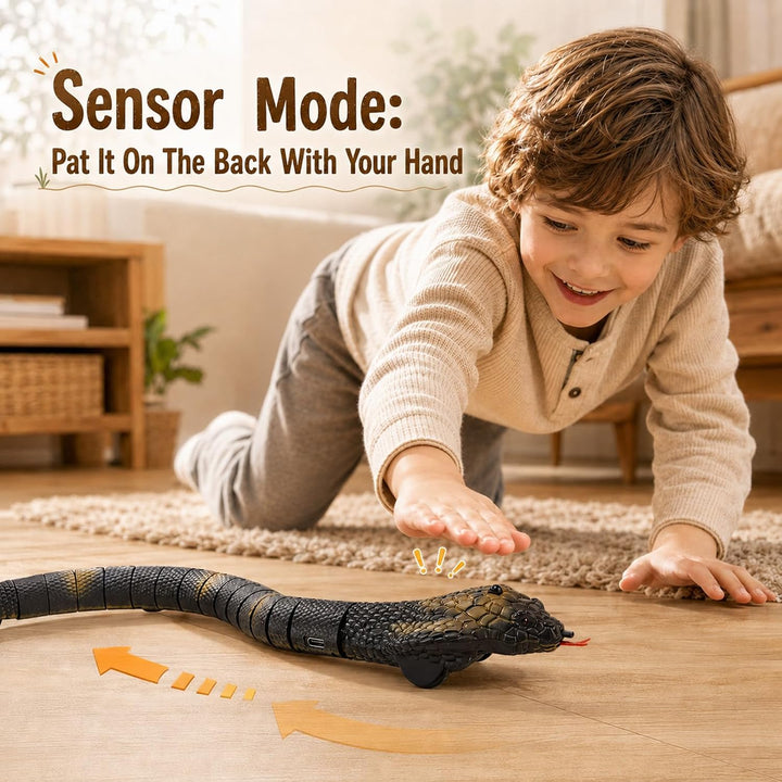 2-in-1 RC Ferngesteuerte Schlange 42 cm, Fernsteuerung & Smart Sensing Modus, Elektrische Cobra mit