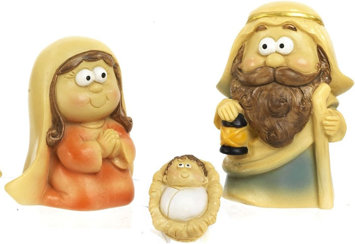 Paben Religiosi Krippen-Set, lustig, 7 Figuren, 4,3 cm, Harz