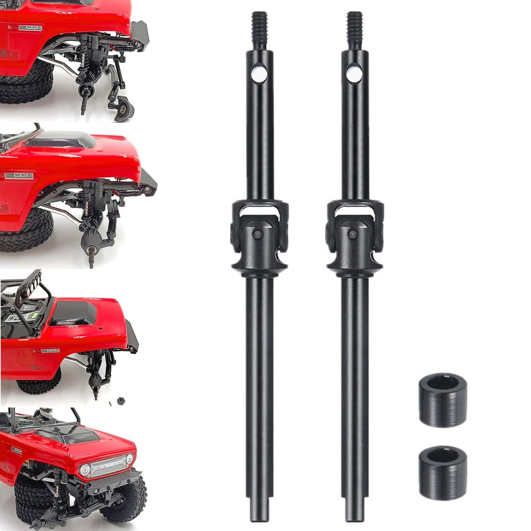 Runup Vordere Stahl Lenkung CVD Drive Shafts Set für 1/24 Axial SCX24 C10 JLU Bronco Gladiator Riege