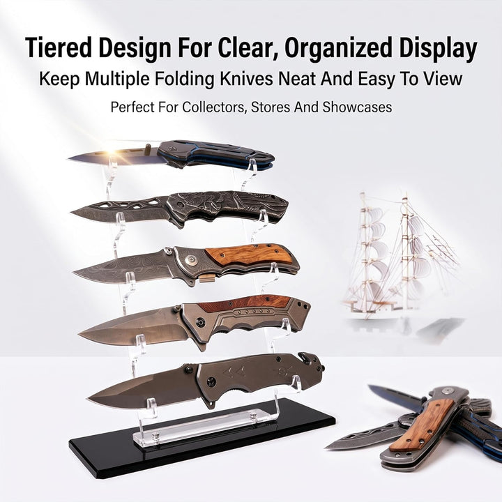 ERMMZHZW Taschenmesser-Display, Taschenmesser-Halter, Taschenmesser-Aufbewahrung, Acryl-Messer-Präse