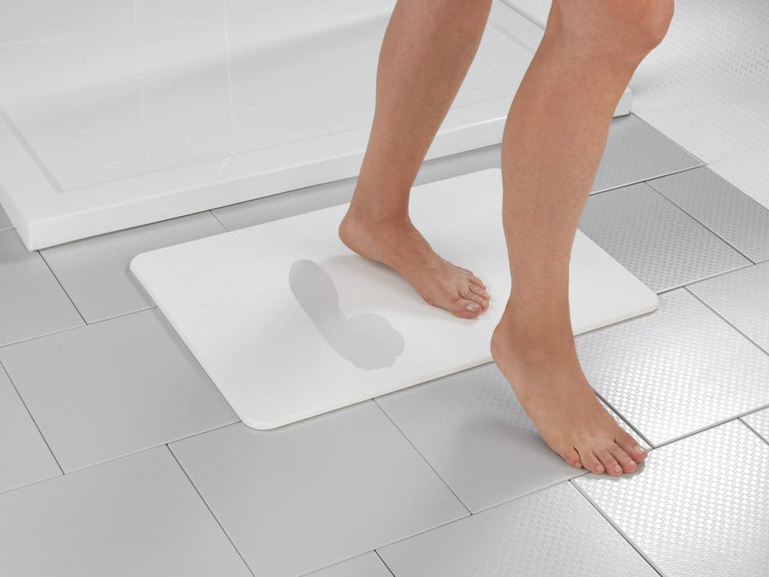 WENKO Badezimmervorlage Mod. Simi aus Kieselgur, hygienische Saunamatte rutschfest, natürlich und la