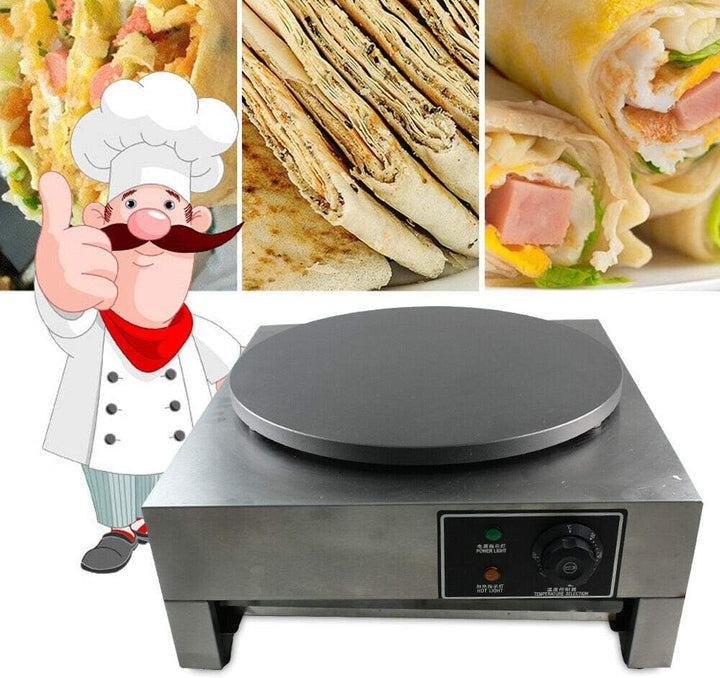 Crêpes-Maker, Crepes-Eisen für Süsse oder Herzhafte Crepes mit 40 cm Ø 3000 W Crepesmaker Antihaftbe