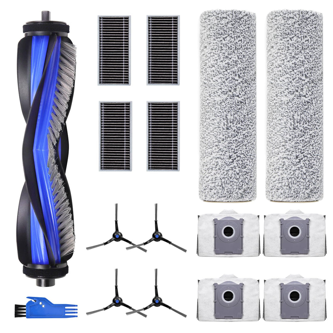 X8 Zubehör Ersatz für ECOVACS DEEBOT X8 PRO OMNI / X8 OMNI Saugroboter, 1 Hauptbürste, 4 Filter, 4 S