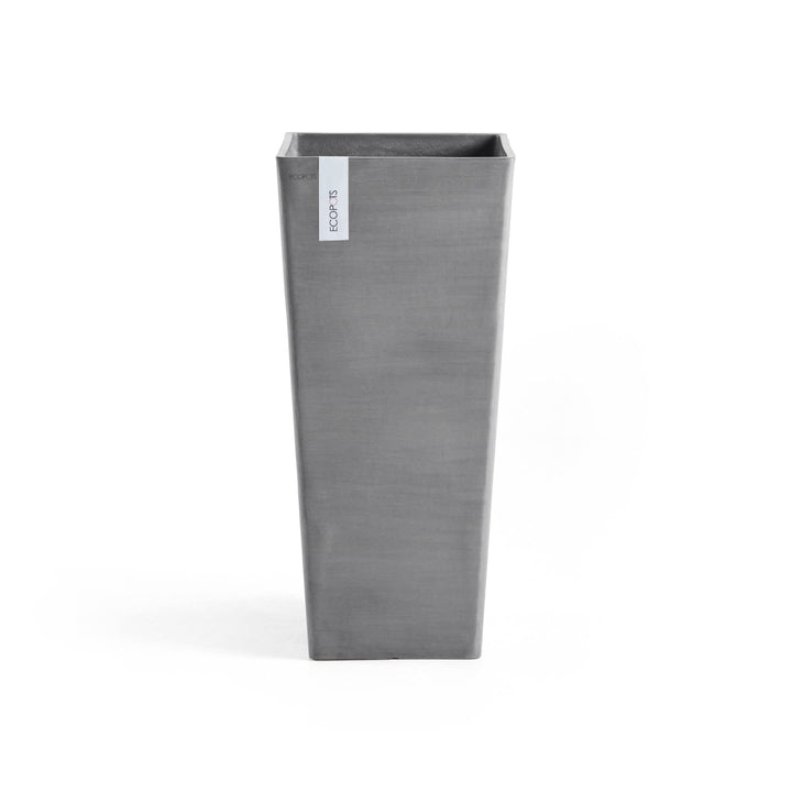 ECOPOTS Blumentopf Rotterdam Grau - 32 x 32 cm, 70 cm extra hoch - quadratisch gross - Pflanzentopf