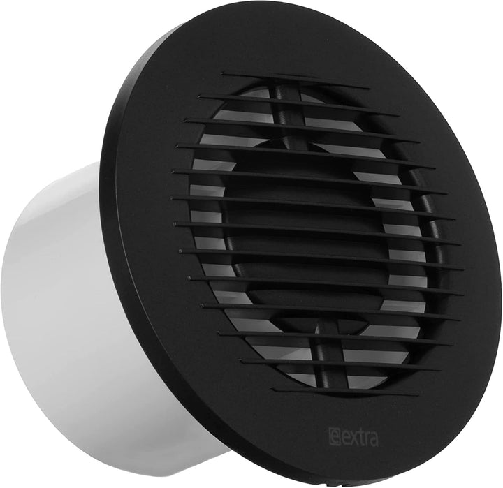 Ø 100mm Anthrazit Badlüfter - Ventilator mit Kugellager - Lüfter für Effiziente Belüftung im Bad Kuc