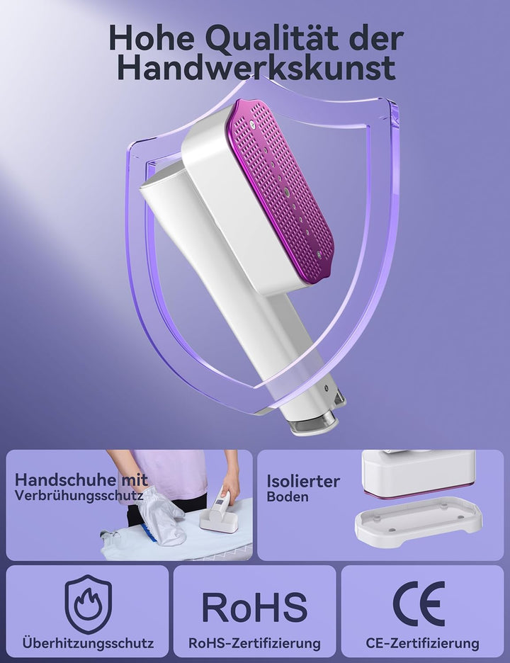 Sundu Dampfglätter, Steamer für Kleidung, 2-in-1 Reisebügeleisen Steam iron, 15s schnelles Aufheizen