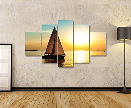 islandburner Bild Bilder auf Leinwand Segelboot V5 MF XXL Poster Leinwandbild Wandbild Dekoartikel W