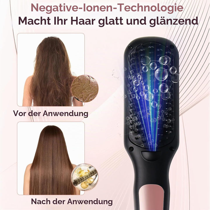 Glättbürste Haarglätterbürste Verbrühungsschutz, Haarglätter Bürste, Sicher Tragbare Glättungsbürste