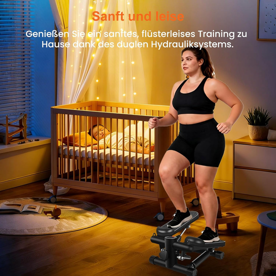 himaly Mini Stepper für Zuhause, Exercise Stair Stepper 100kg, Treppensteiger Fitnessgerät with Wide