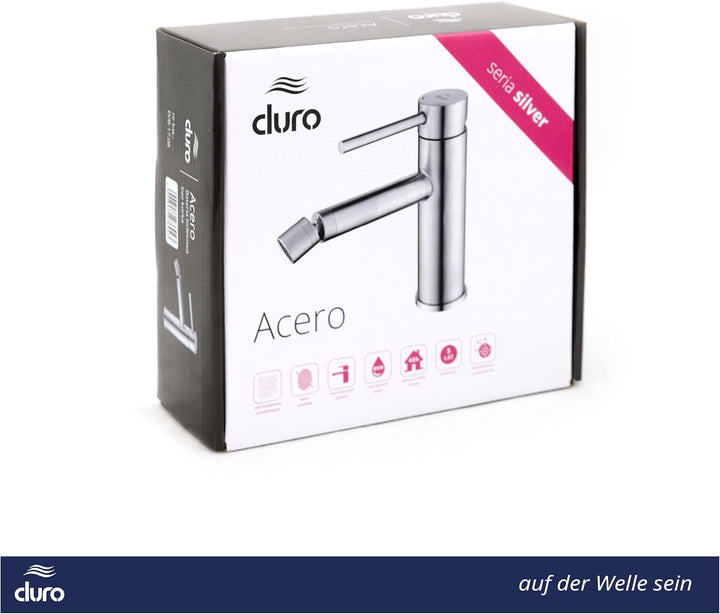 DURO Armatur Acero, für das Bidet, aus Gebürstetem Edelstahl, Wassersparend, Einhebel-Einloch-Wandba