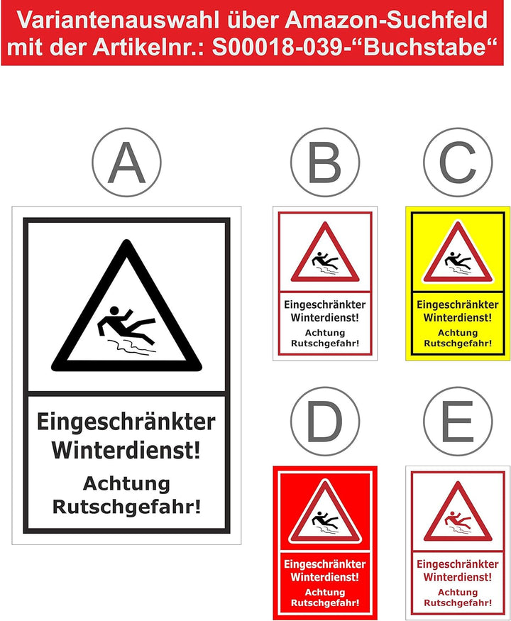 Melis Folienwerkstatt Schild Eingeschränkter Winterdienst - 60x40cm - Bohrlöcher - 3mm Aluverbund –