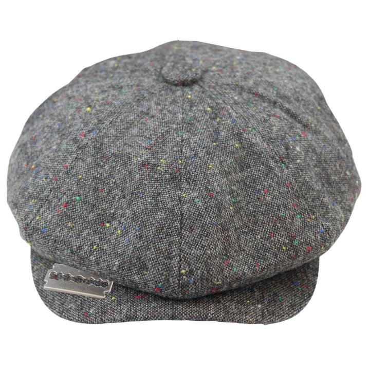 TruClothing.com 8 Bahnen Baker Boy Mütze Shelby Hut Wolle Vintage Tweed Braun Grau Razor M grau-rasi