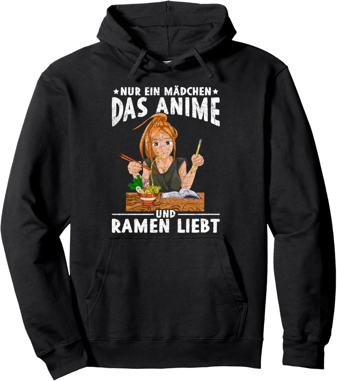 Nur ein Mädchen das Anime und Ramen liebt Japan Nerd Anime Pullover Hoodie