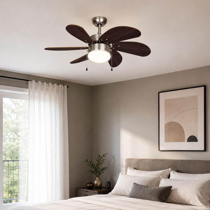 Bestron Deckenventilator mit Beleuchtung, 3 Geschwindkigkeitsstufen & grosse Flügelspannweite von Ø7