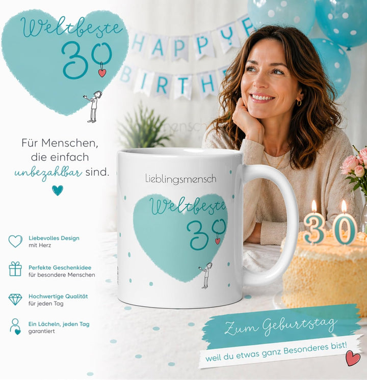 Geschenk zum Geburtstag - 30. Geburtstag Geschenk - Edle Tasse mit Spruch – Das perfekte Geburtstags