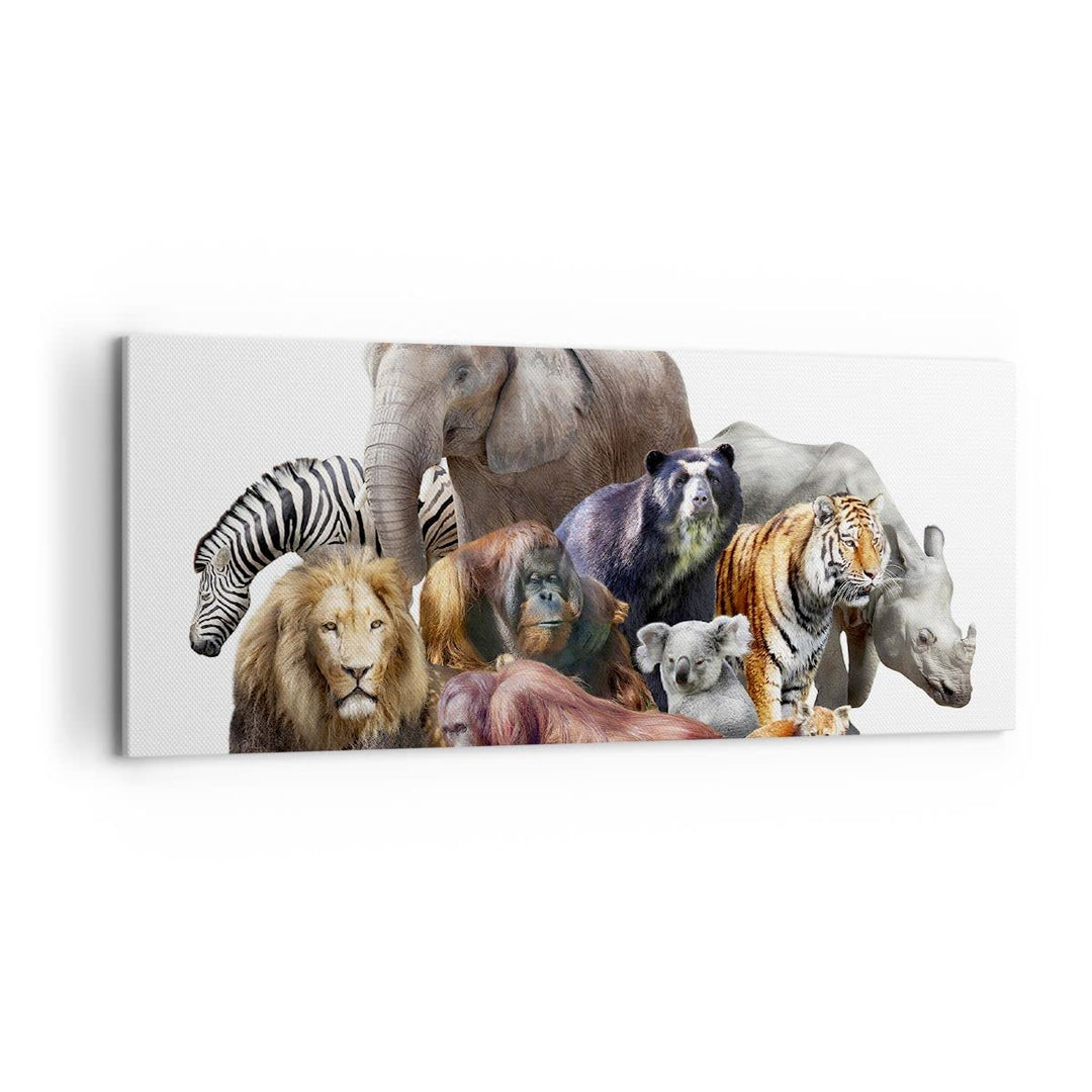 Panorama Bilder auf Leinwand 100x40cm Leinwandbild Tiere Koala Löwe Affe Gross Wanddeko Bild Schlafz