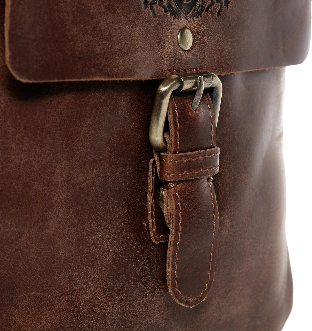 SID &amp; VAIN Umhängetasche ORLANDO aus Premium Leder I Messenger bag klein für Herren und Damen ipad Z