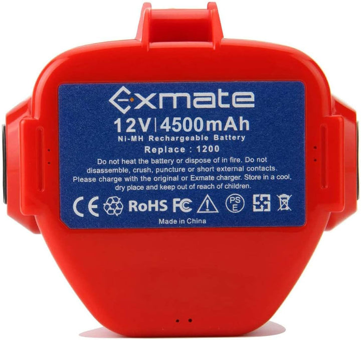Exmate NI-MH Batterie 12V 4.5Ah für Makita PA12 1220 1222 1233 1234 1235 1235A 1235B 1235F 192598-2