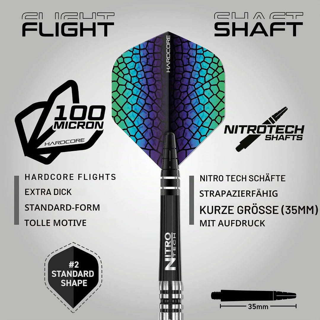 RED DRAGON Dragonfly 3: 20g, 22g oder 24g Tungsten Darts mit Flights und Schäfte 20.0 Gramm, 20.0 Gr