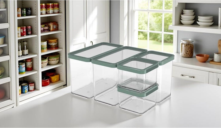 Rotho Loft Set Vorratsdosen 5 tlg. LOFT, Kunststoff (PP) BPA-frei, transparent, (32.3 x 22.3 x 16.6