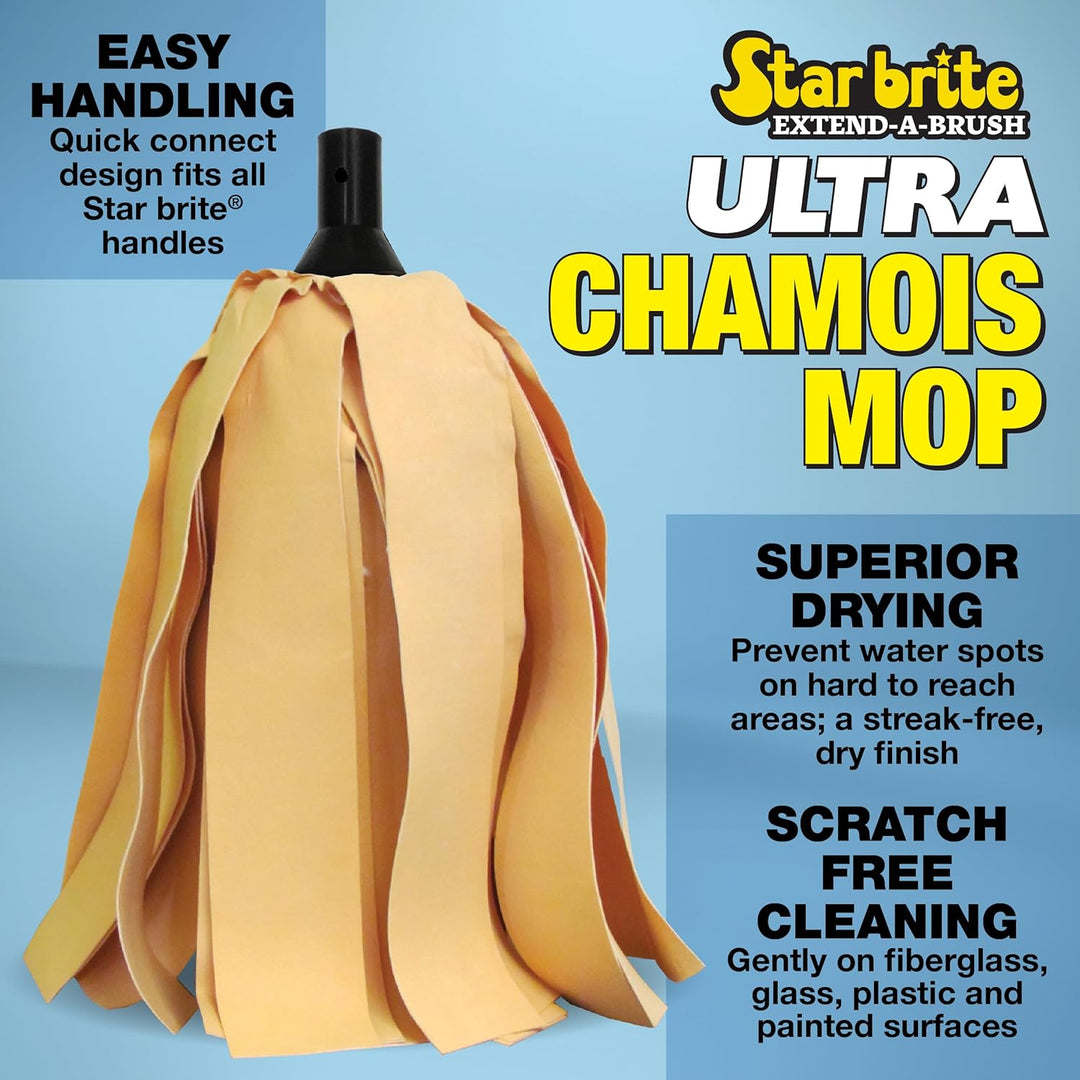 STAR BRITE Ultra Chamois Mop & Aufbewahrungstasche – Premium-Moppkopf lässt Sich an Allen Extend-A-B
