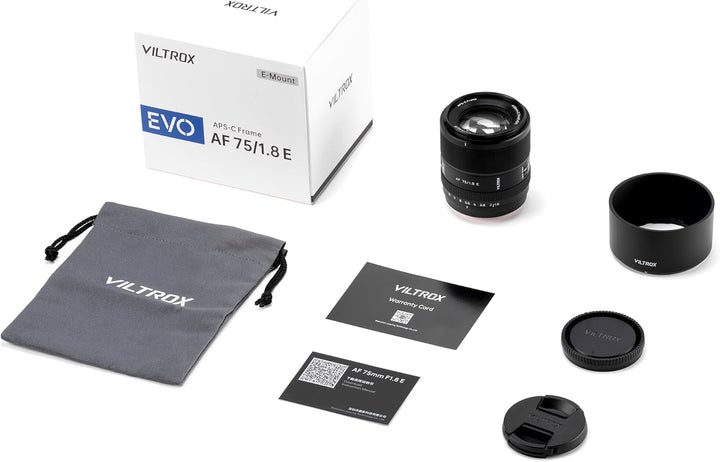 VILTROX 75mm F1.8 EVO Objektiv, AF 75mm f1.8 für Sony E Mount, Autofokus APS-C Objektiv für Sony A7C