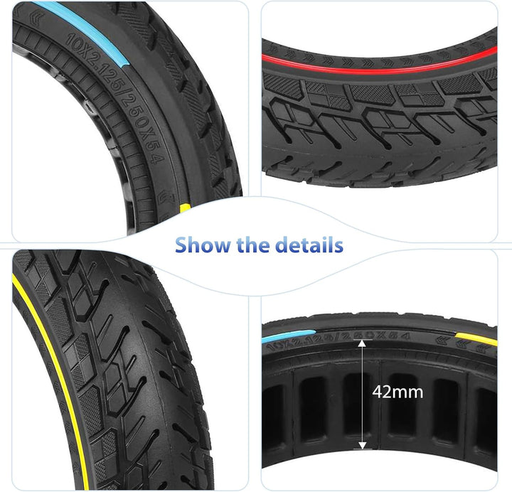 HPGAAVD 10×2.125 E Scooter Solid Reifen，10 Zoll Vollgummireifen e scooter für Ninebot F20 F25 F30 F4