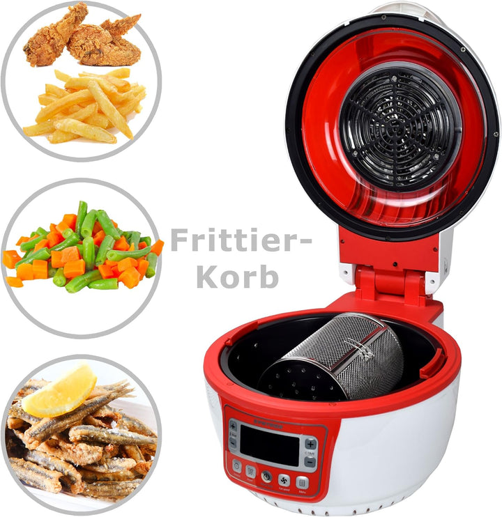 Syntrox Germany Turbo-Heissluftfritteuse Heissluftgarer Fritteuse Air-fryer mit LED-Display, 10 Lite