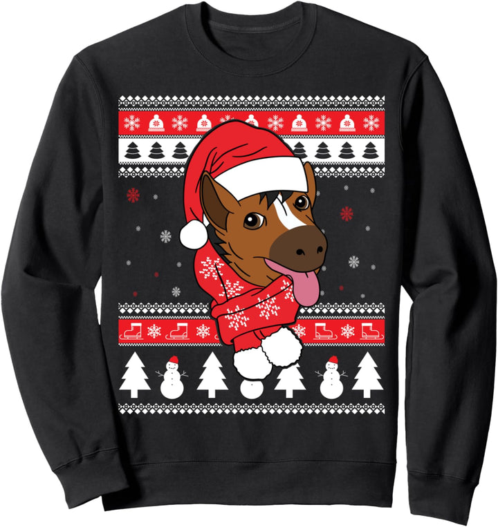 Hauspferd Lustiger Haustier Hässliche Weihnachten Geschenk Sweatshirt