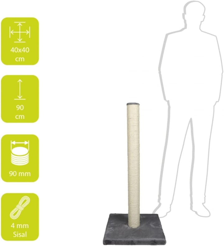 Europet Bernina 431-408667 Classic-Eco Katzenkratzbaum Highpost, 40 x 40 x 90 cm, Farbe grau