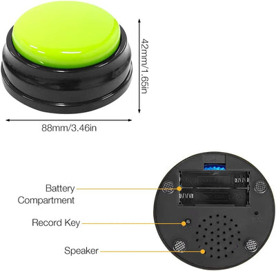 NAVESO Buzzer Mit Aufnahmefunktion Hunde, 4 Stück Answer Buzzers Hund, Buzzer mit Sound, Buzzers Auf