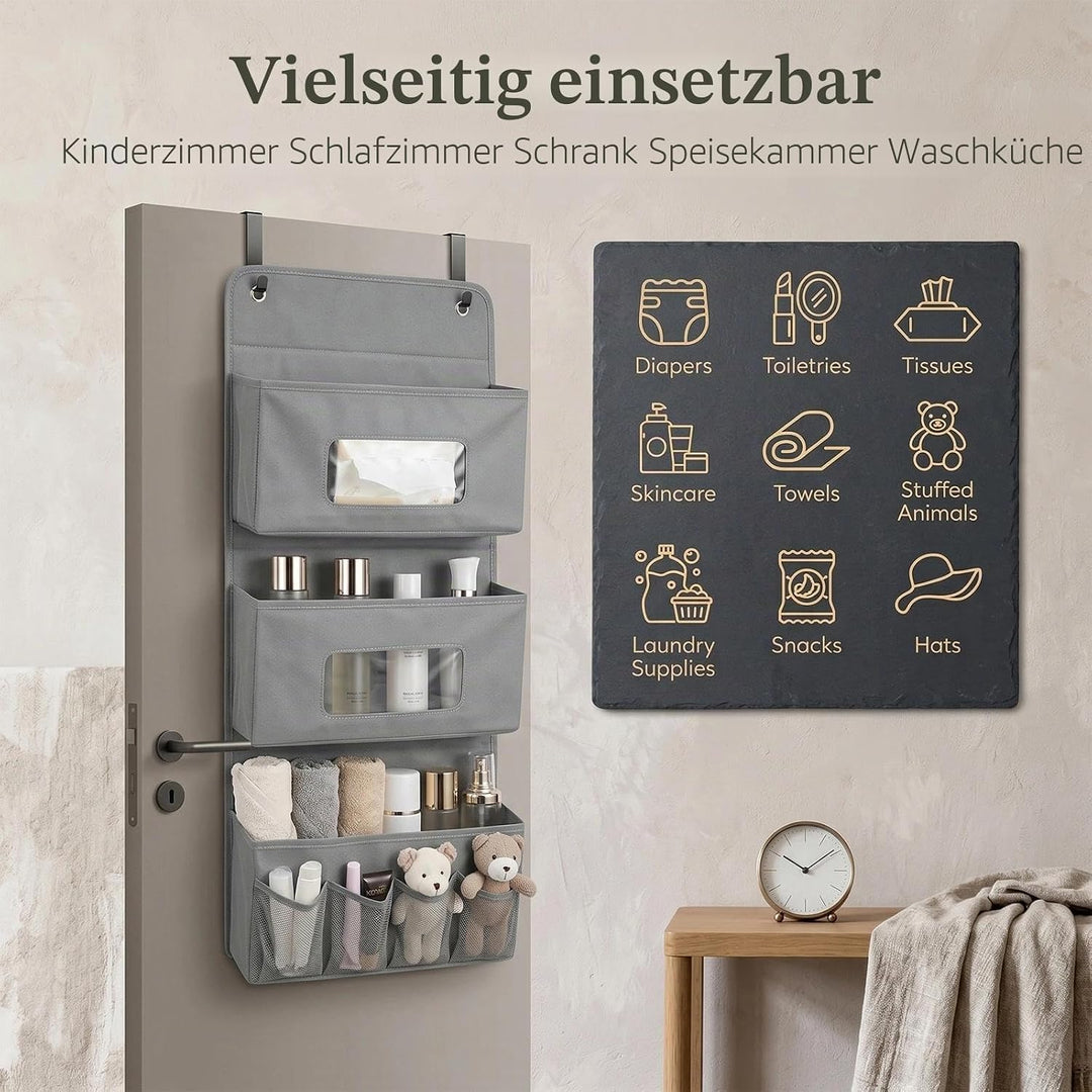 Hänge Organizer mit 3 Fächern, Hängeorganizer 3-Schichten 40x90cm, Kleiderschrank Organizer Hängend,