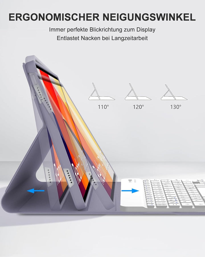 Hülle mit Tastatur für Xiaomi Redmi Pad SE 11 Zoll (2023), Abnehmbare Bluetooth 5.0 Keyboard Schutzh