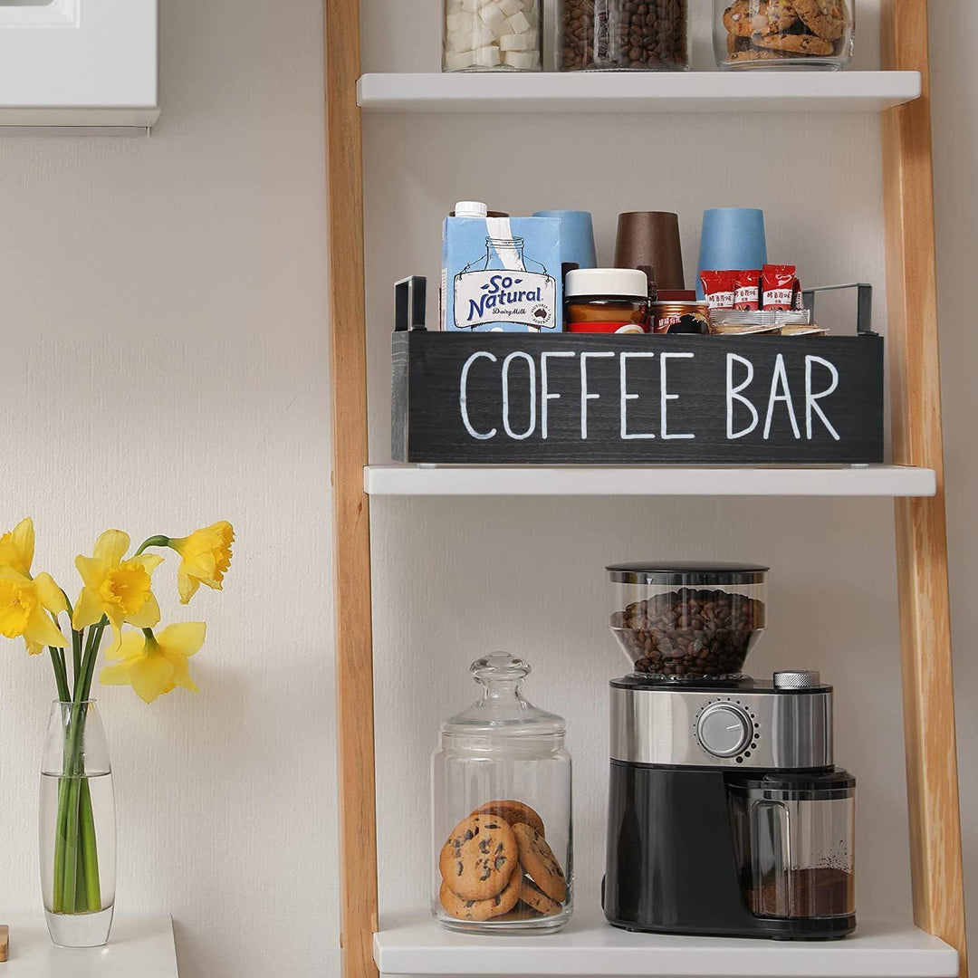 Kaffee-Station Veranstalter, Holz Kaffee-Bar Veranstalter mit Griff K Cup Veranstalter Kaffee-Pods-H