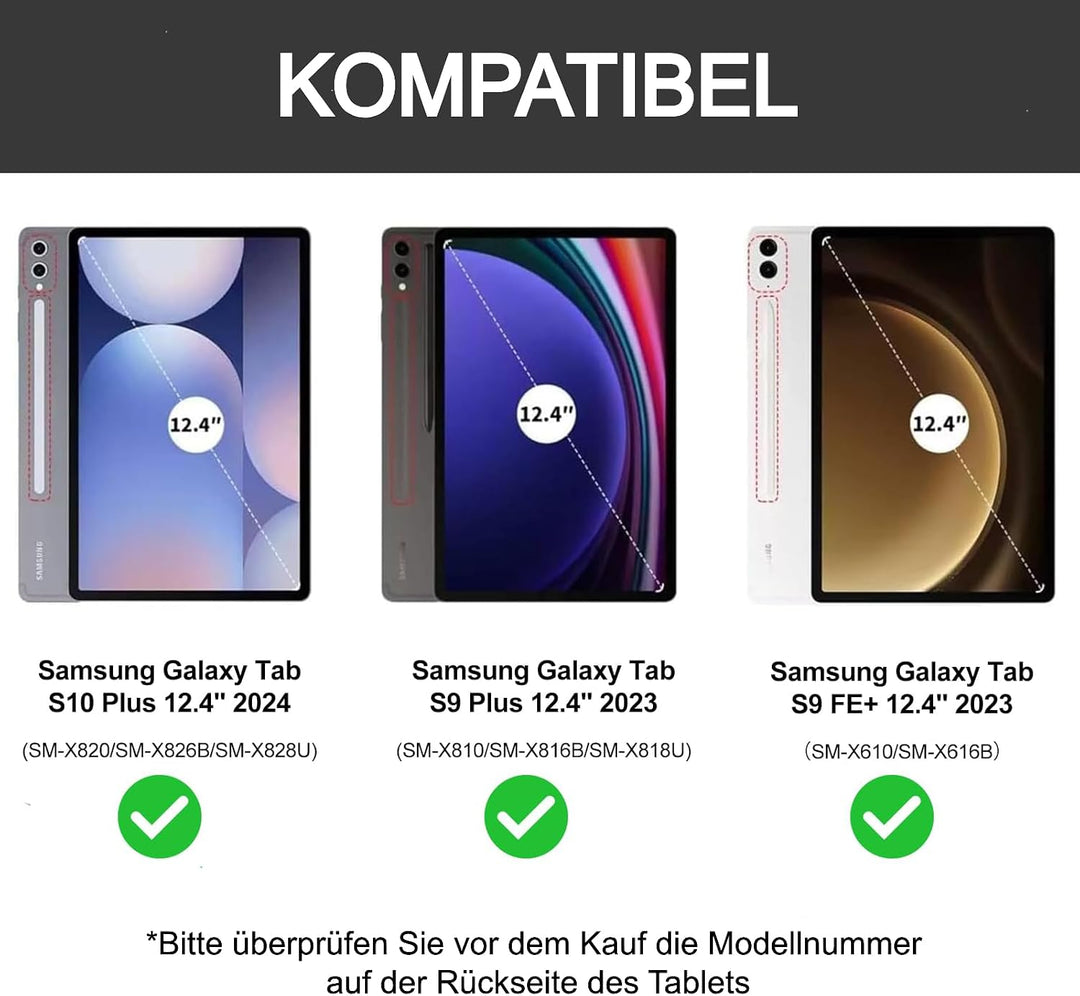 WINCHKING Tastatur Hülle für Samsung Galaxy Tab S10 Plus/S9 Fe Plus/S9 Plus | Abnehmbar Hülle mit St