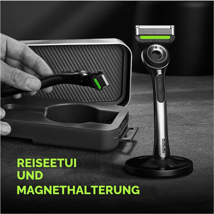 Gillette Gillette Labs mit Peelingstange, Herrenrasierer, 1 Griff, – 5 Ersatzklingen, mit Reiseetui,